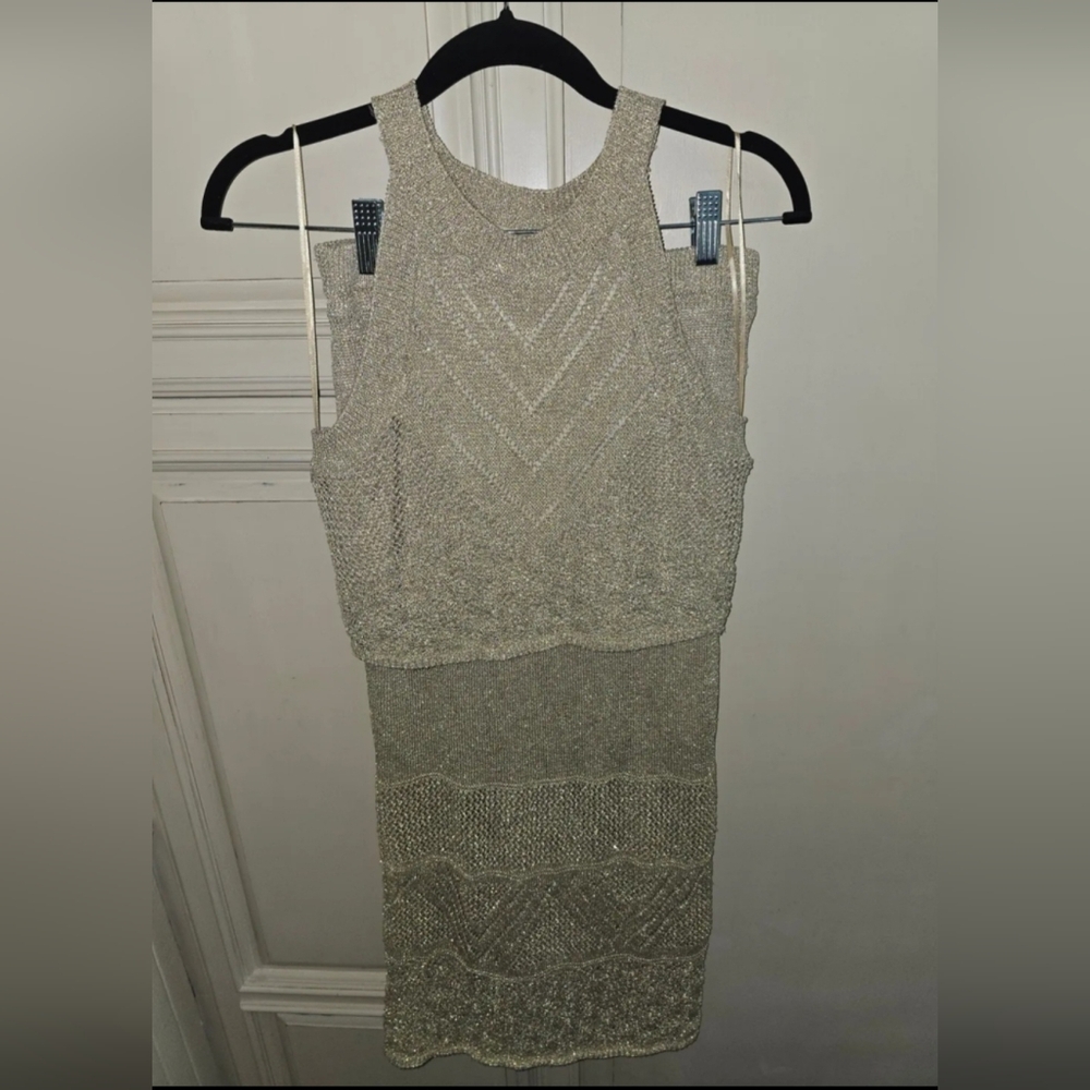 House of Harlow 1960 Gold Crochet Skirt/Top Set